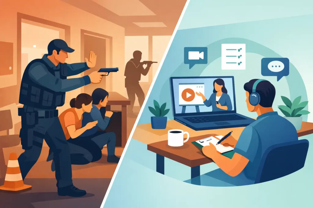 Active Shooter Training Versus Webinars Compared